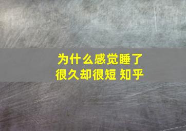 为什么感觉睡了很久却很短 知乎